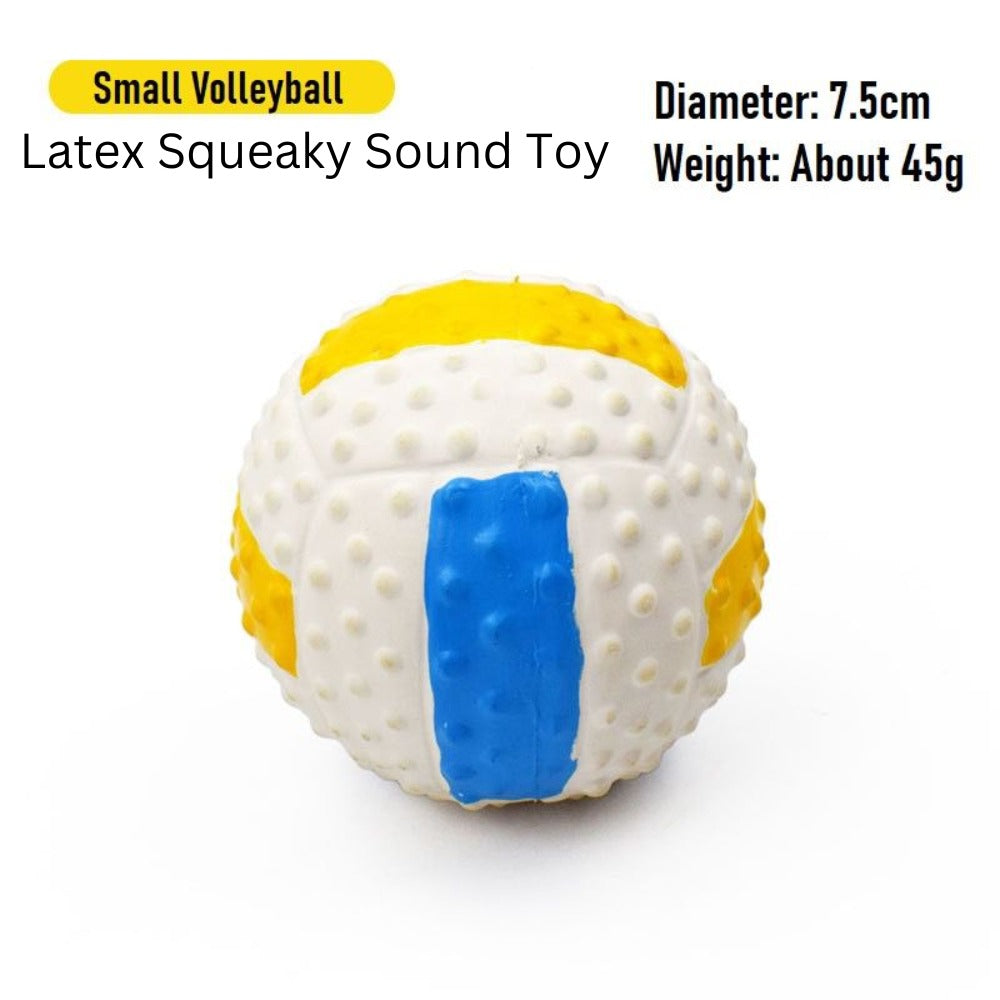 Squeaky Latex Rubber Dog Toy Soft Balls - Volley Ball