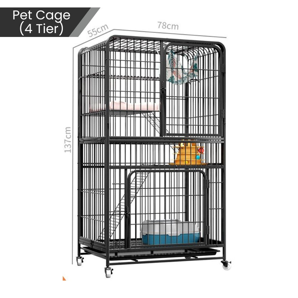 4-Tier Metal Cat Cage Crate