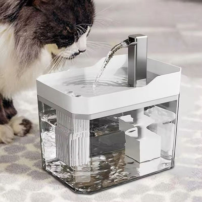 1.5L White Pet Water Fountain with Filter