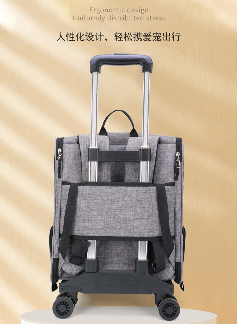 Pet Luggage & Backpack (Trolley Removable)