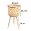 Three Legged Weave Bamboo Basket