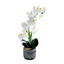 Artificial Orchid in Pot - Cement Stripes (41cm)