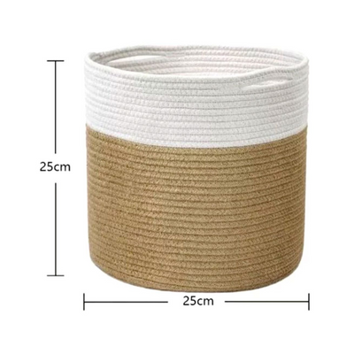 Jute Woven Basket (Jute Mixed White)