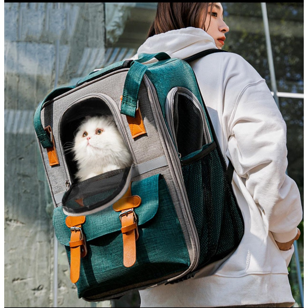 Pet Backpack - Oxford, Mesh and Cotton (32cm)
