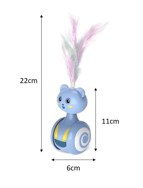 Cat Running Tumbler Mouse Toy with Feather
