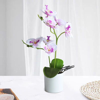 Artificial Orchid in Pot - White (34cm)