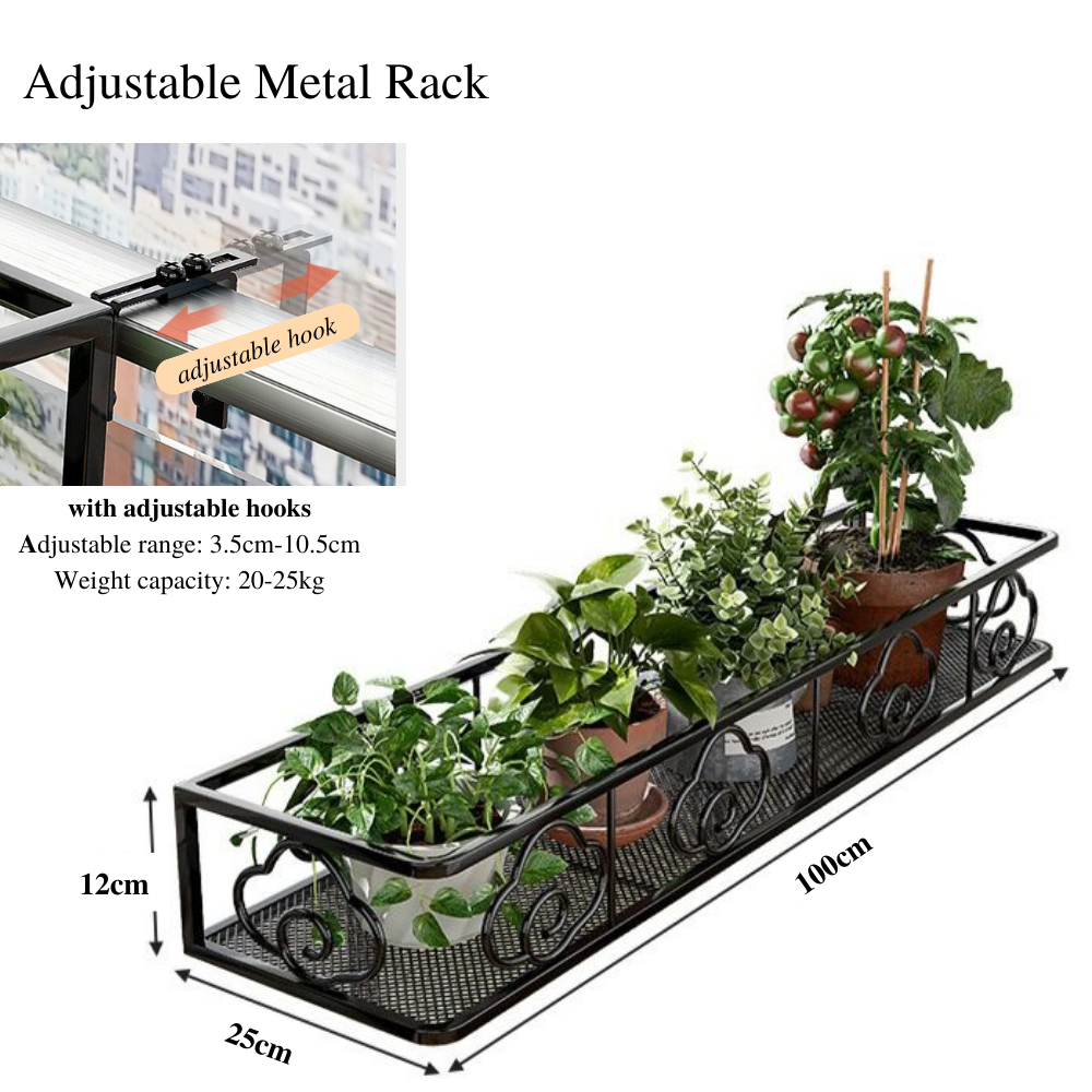 Metal Hanging Basket Rack Black(100cm)