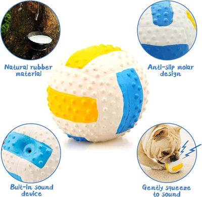 Squeaky Latex Rubber Dog Toy Soft Balls - Rugby Ball