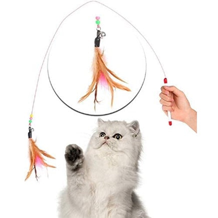 Cat Teasers Wand Toys with Feather