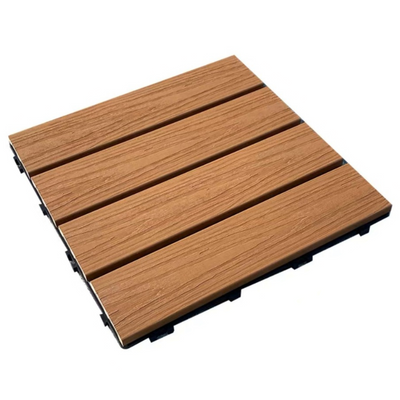 Wooden Plastic Interlocking Decking Tiles (Design 3 Brown)