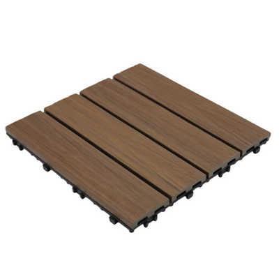 Wooden Plastic Interlocking Decking Tiles (Design 3 Coffee)