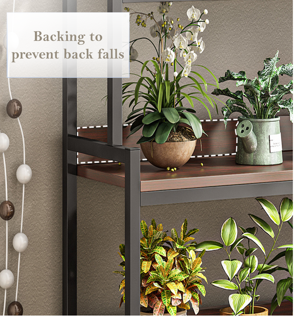 4-Tier Plant Rack Brown 180cm Height