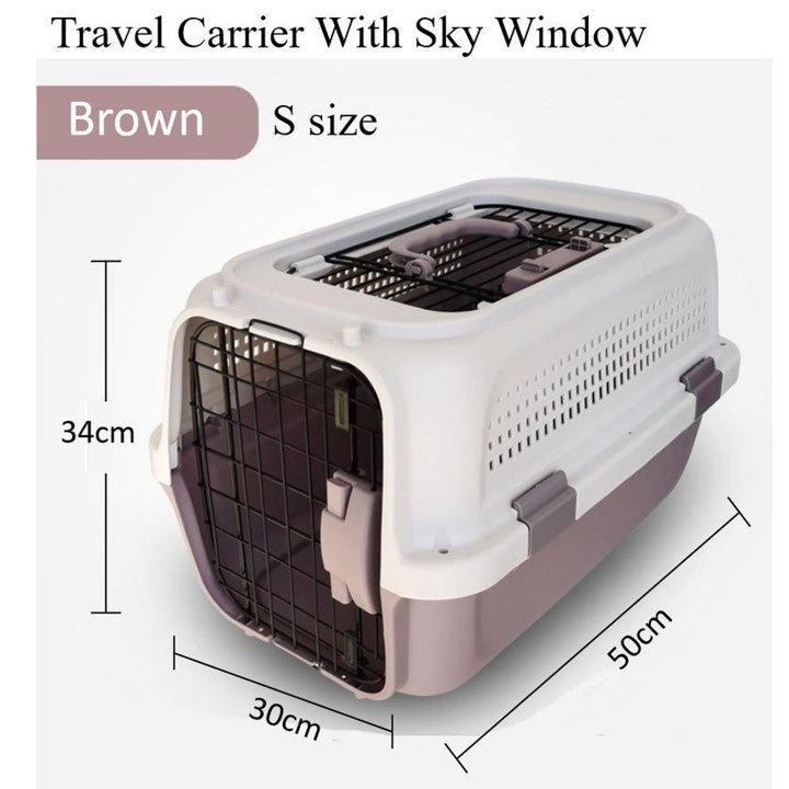 Pet Travel Carrier with SkyWindow - Brown