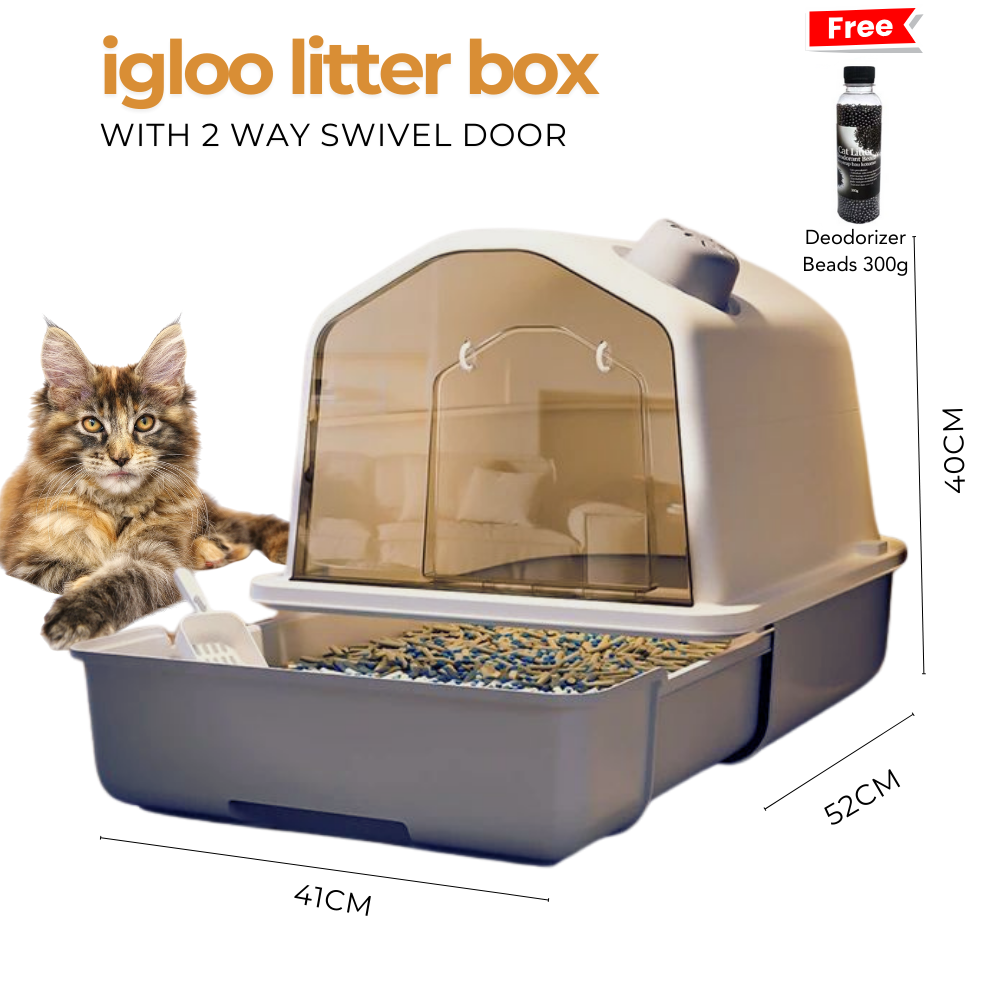 Igloo Design Enclosed Litter Box Grey