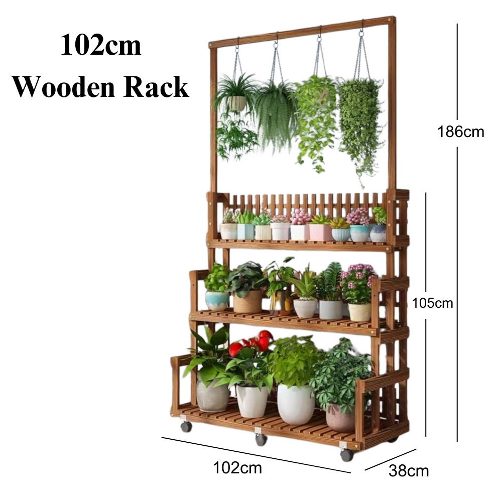 3 Tier Wooden Rack 186cm Tall