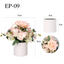 Artificial Small Flower Table Plants in White Pulp Pot