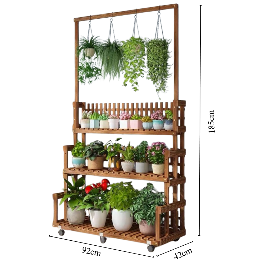 Google Plant Rack Wooden plant rack 185cm Tall