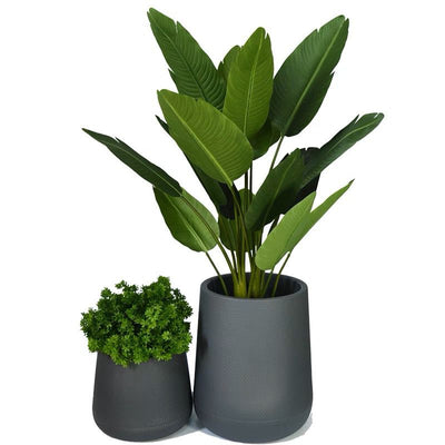 Resin Round Plant Pot (Black)