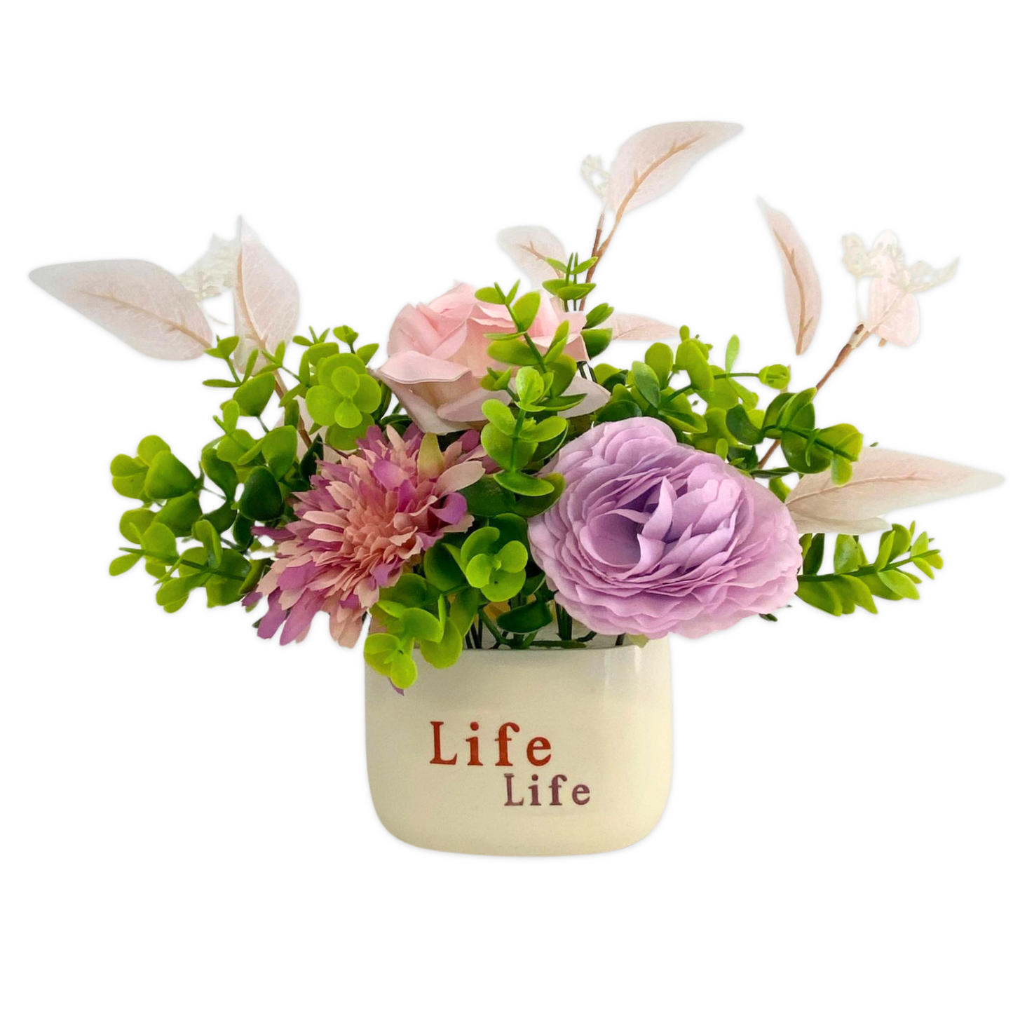 Artificial Small Mix Flower in Plastic Pot