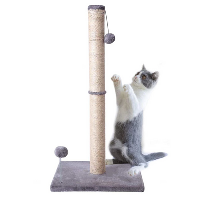 79cm Grey Cream Cat Post