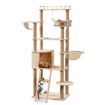 Solid Wood Cat Condo (163cm)