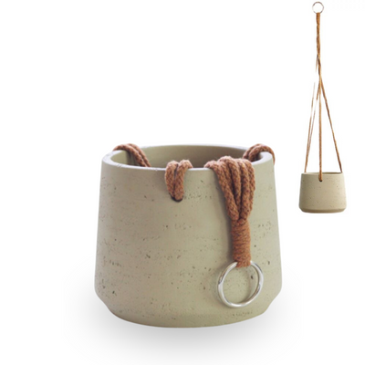 Hanging Cement Pot - Beige (60cm)