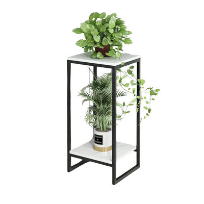 2 tier square plant rack Black