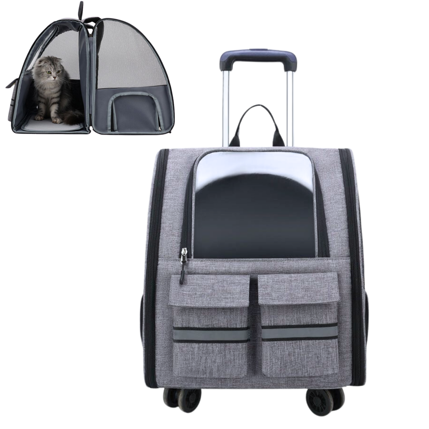 Pet Luggage & Backpack (Trolley Removable)