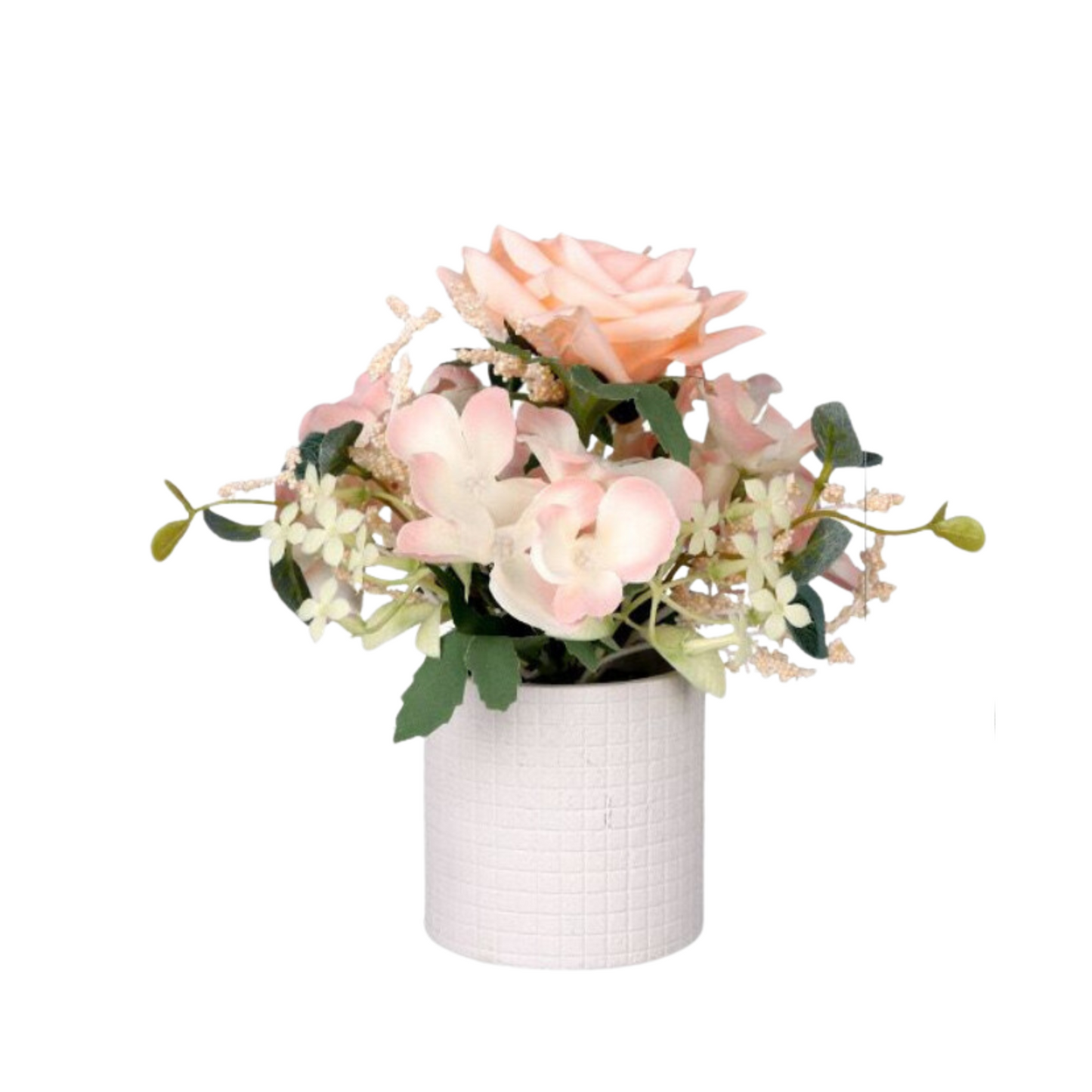 Artificial Small Flower Table Plants in White Pulp Pot