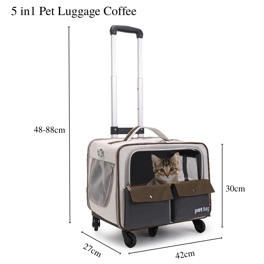 Rolling Pet Carrier Backpack with Wheels For Cat Dog