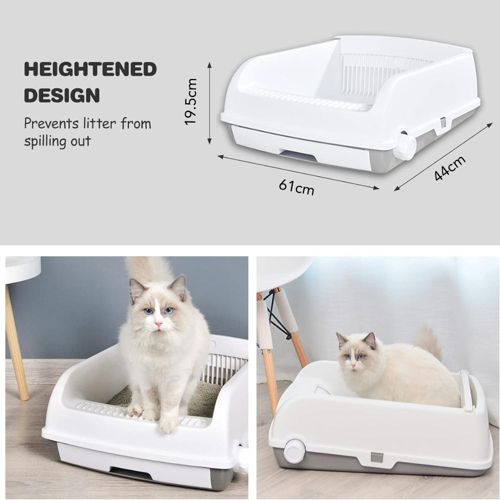 Semi automatic cat outlet litter box